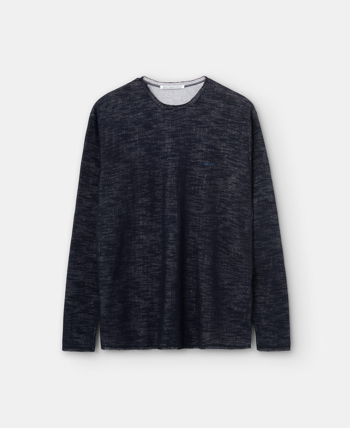 Men Long-Sleeve T-Shirt | Navy Blue Navy Blue Long Sleeve Double T-Shirt by Spanish designer Adolfo Dominguez