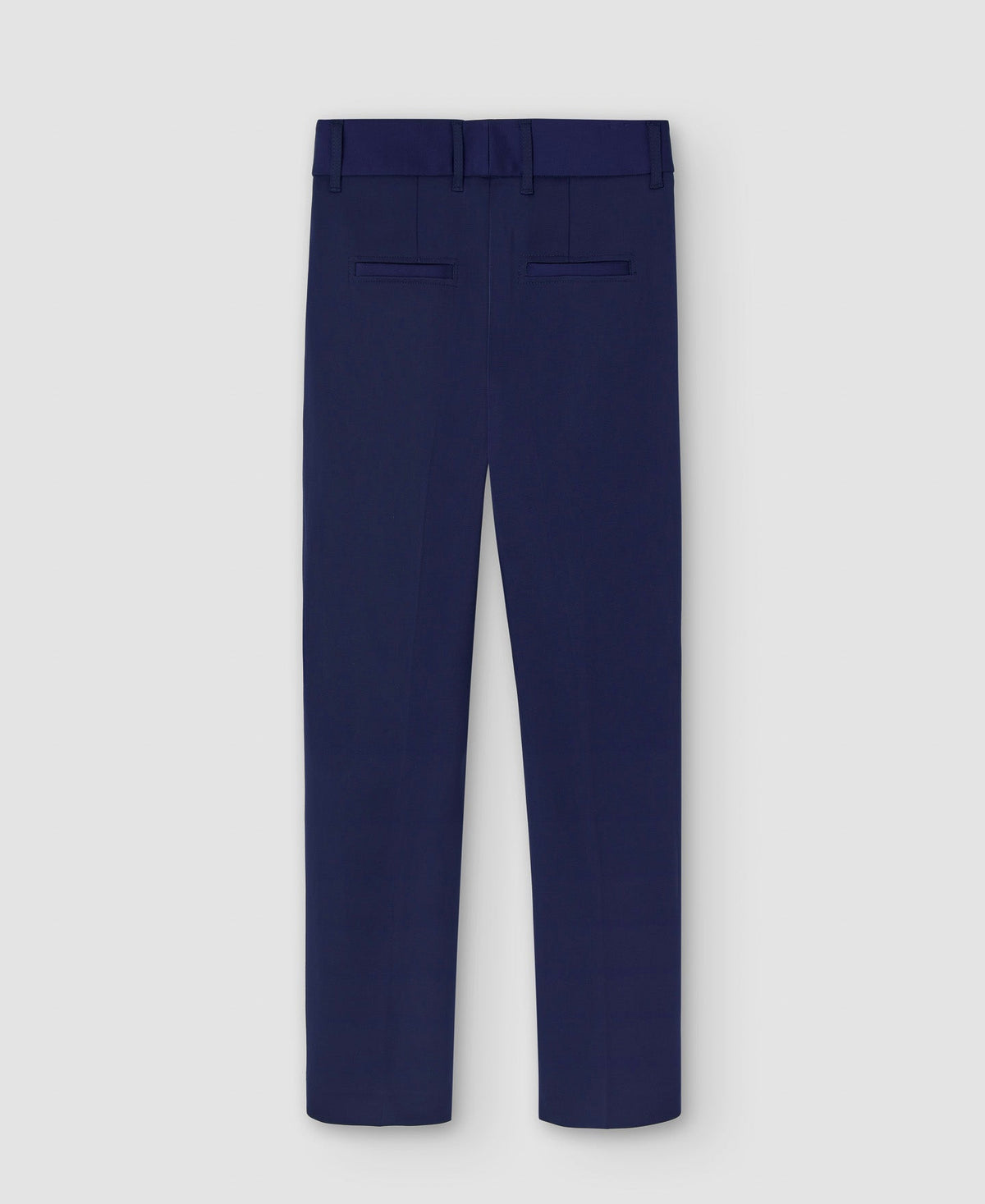 Women Trousers | Navy Blue Organic Cotton Trousers With Darts by Spanish designer Adolfo Dominguez