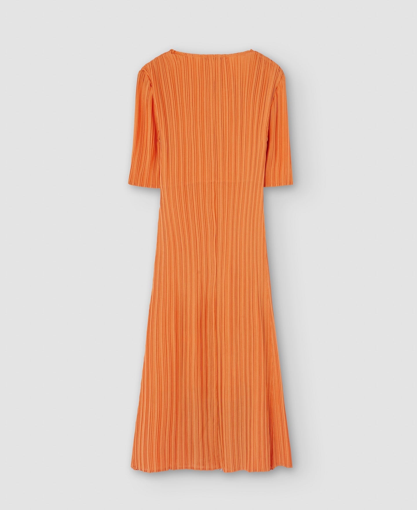 Women Dress | Orange Crinkle Midi Dress by Spanish designer Adolfo Dominguez