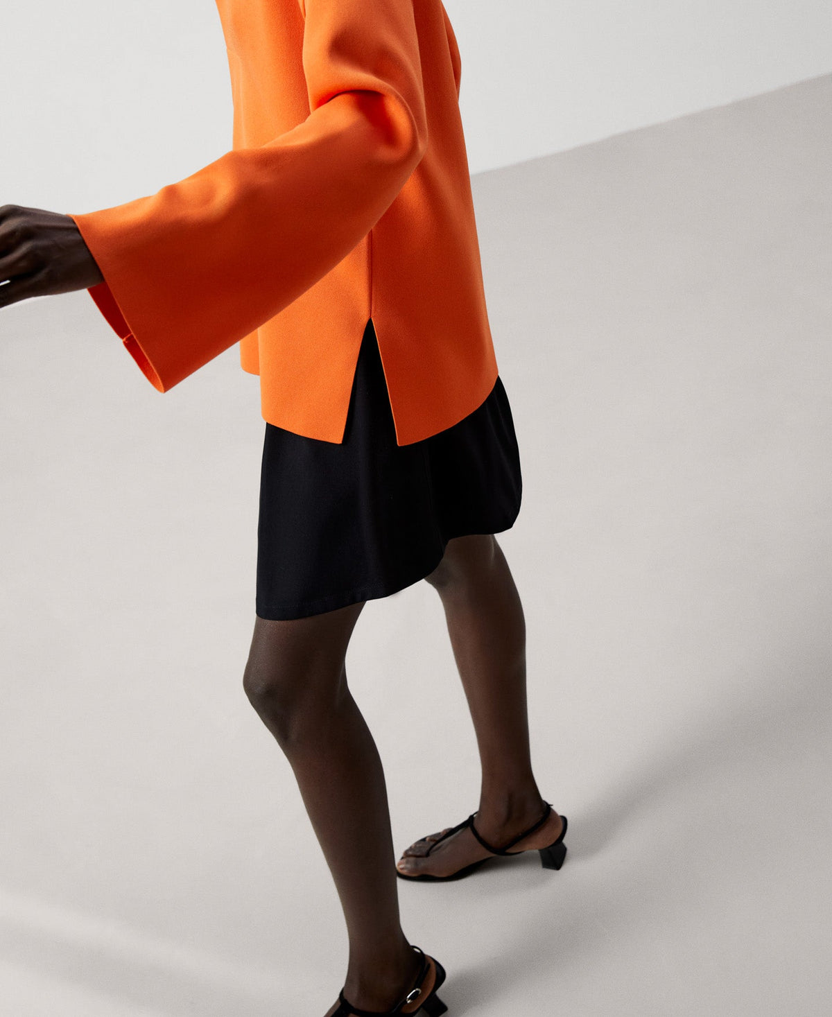 Women Jersey | Orange Recycled Nylon Sweater by Spanish designer Adolfo Dominguez
