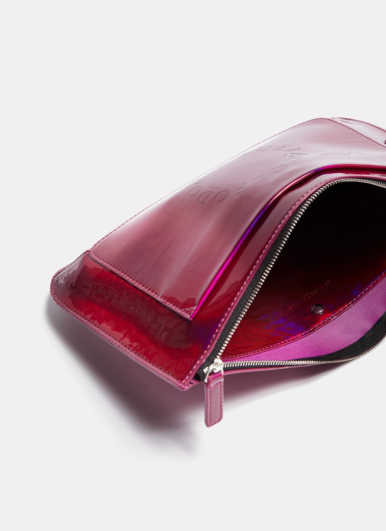Women Bags | Pink Clutch With Iridescent Finish by Spanish designer Adolfo Dominguez