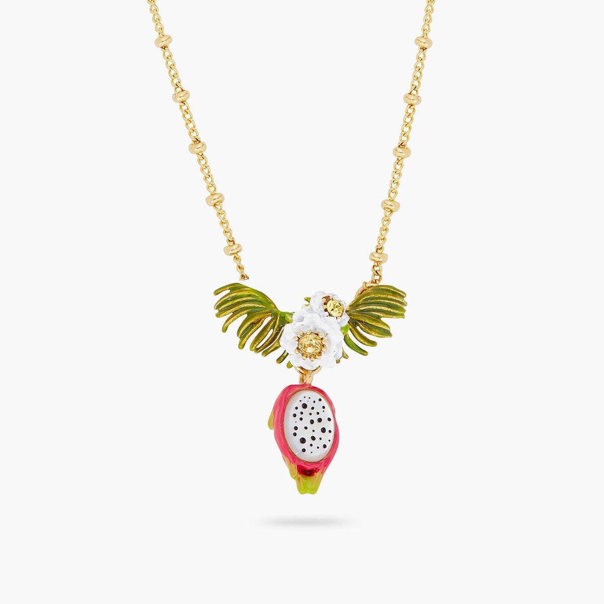 Dragonfruit And Pitaya Flower Pendant Necklace | ARPA3041