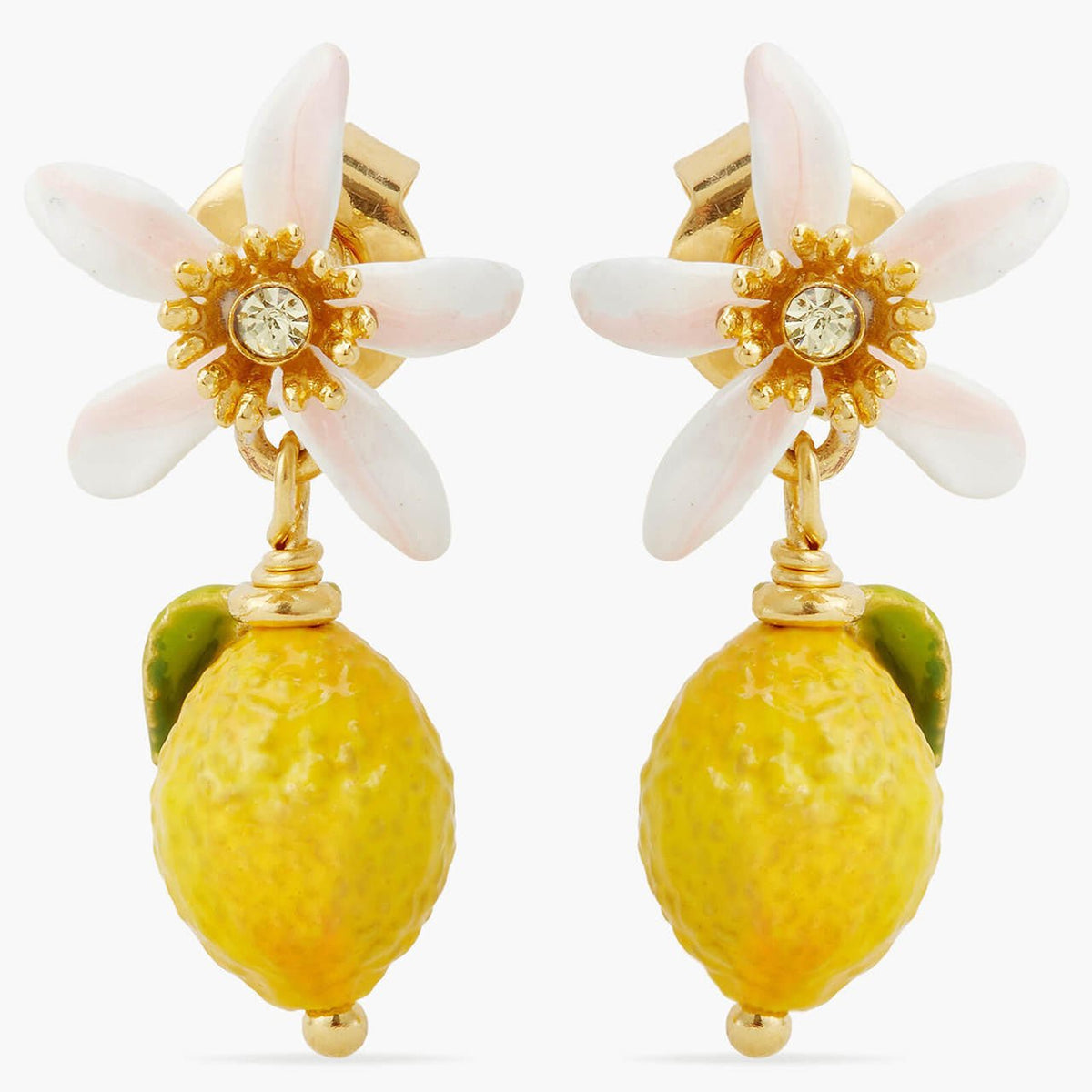 Lemon And White Flower Earrings | apmi1041