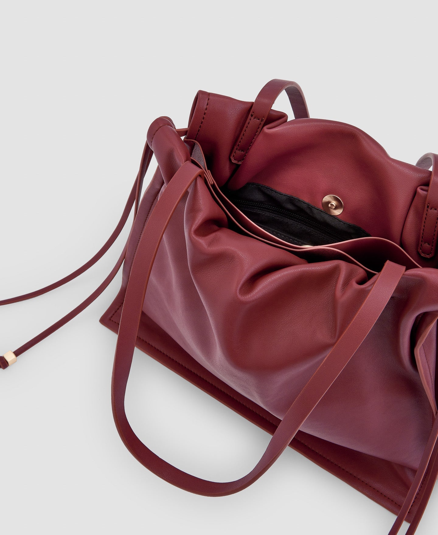 Women Bags | Red Recycled Material Vertical Shopper by Spanish designer Adolfo Dominguez
