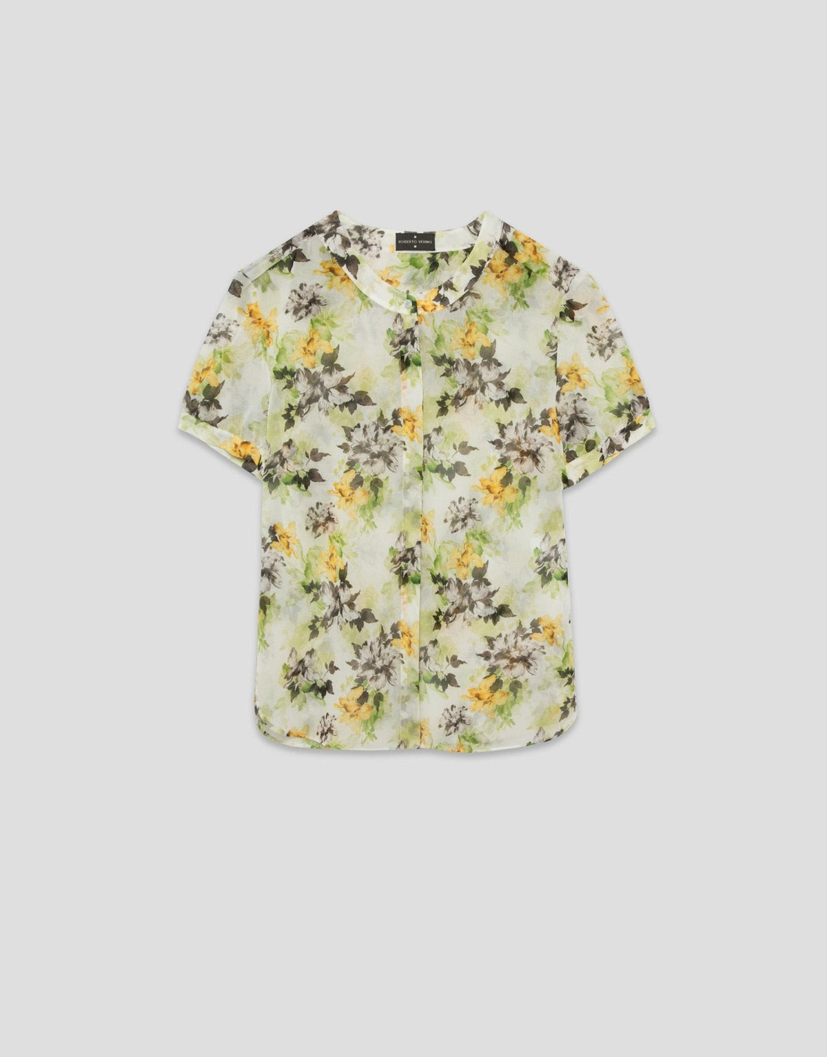 Shirts & Blouses | Short sleeve blouse in floral print crepe georgette by Spanish designer Roberto Verino