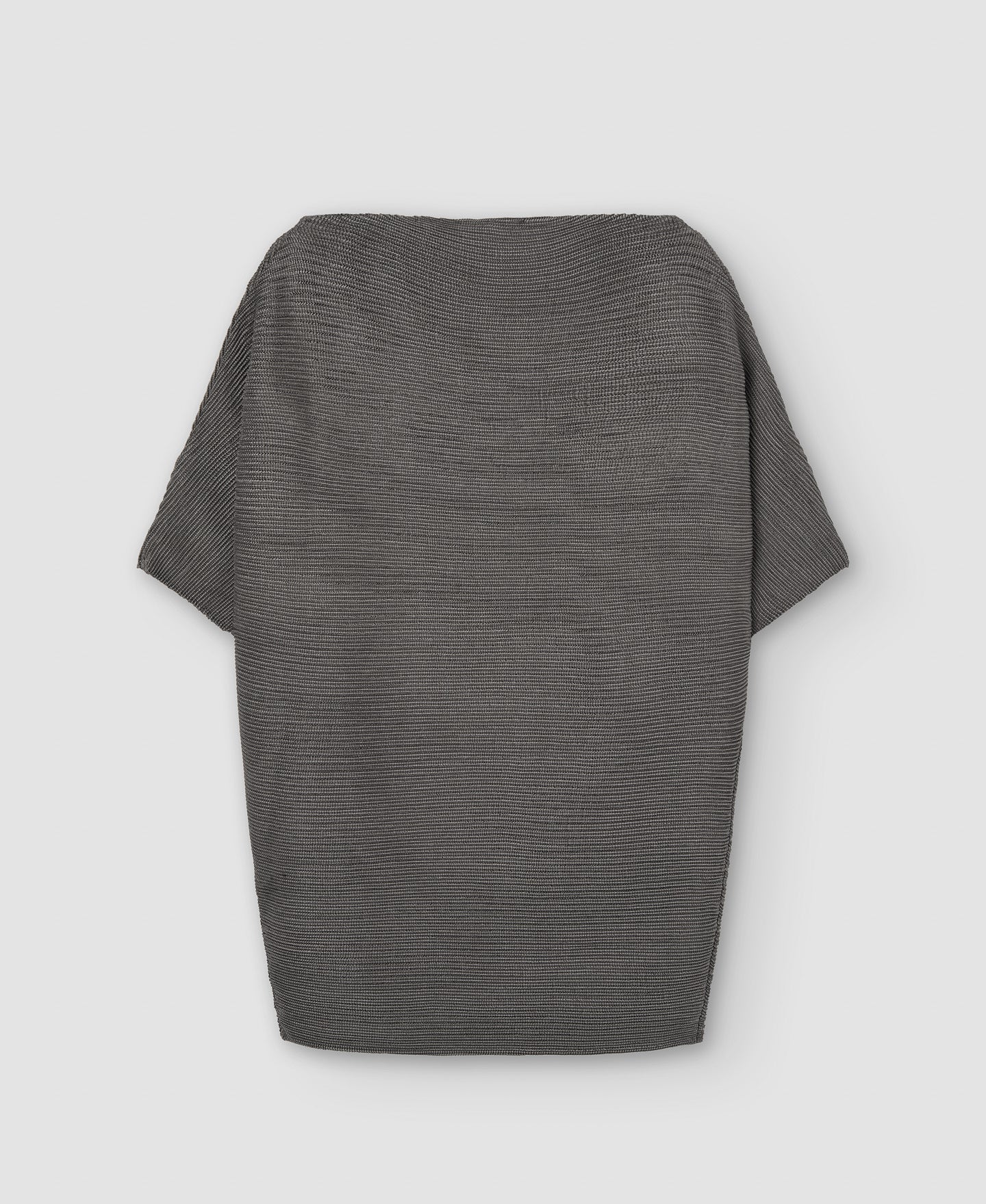 Women Shirt | Silver Crinkle Bat Sleeve Sweater by Spanish designer Adolfo Dominguez