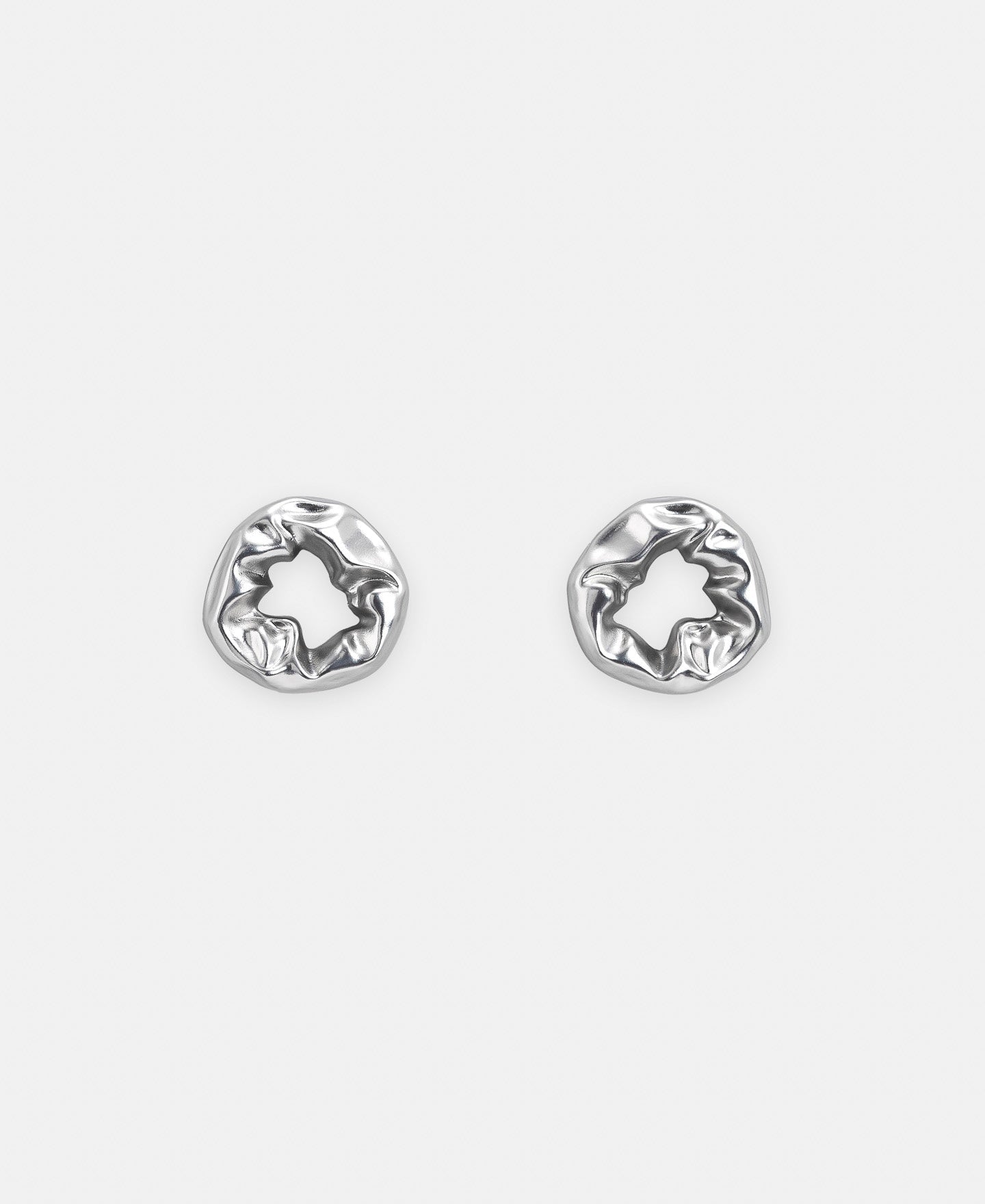 Women Earrings | Silver Volumetric Metal Earrings by Spanish designer Adolfo Dominguez