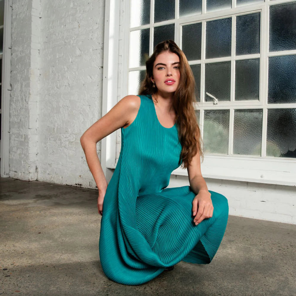 Alquema | Sleeveless Draper Dress / Ocean Dream