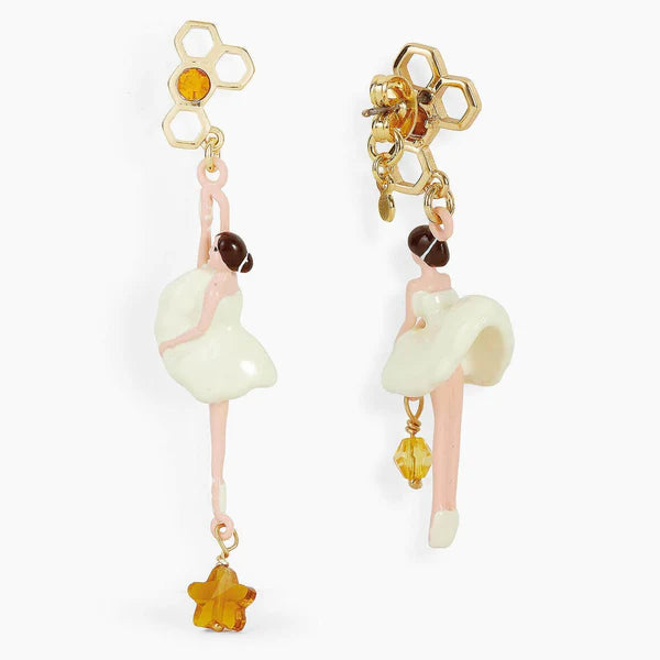 Sparkling Rhinestones Beehive Ballerina Earrings | apdd1081