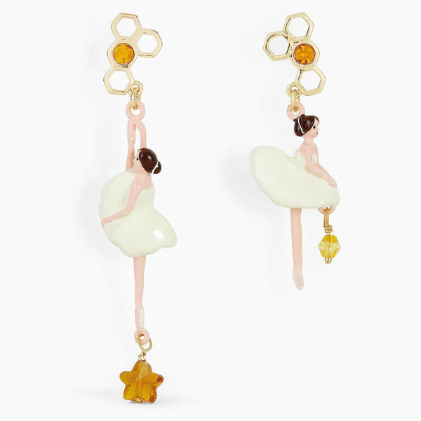 Sparkling Rhinestones Beehive Ballerina Earrings | apdd1081