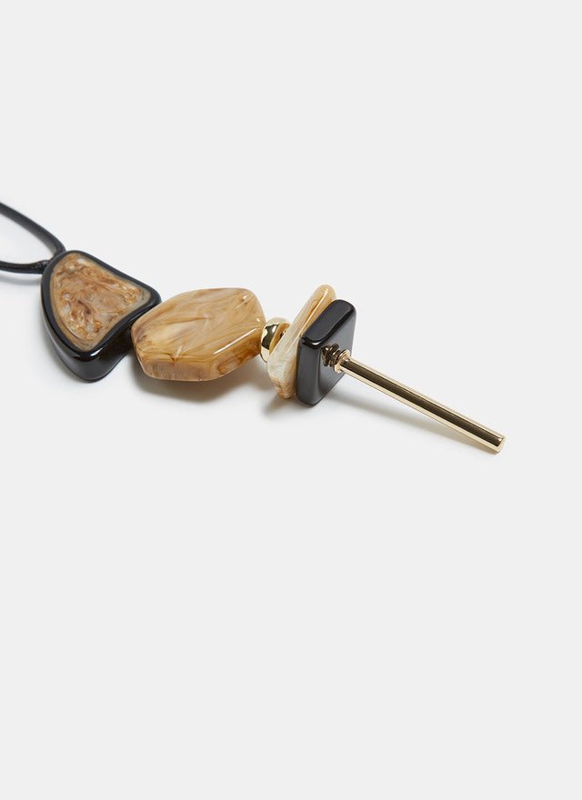 Women Necklace | Taupe Long Necklace With Adjustable Stopper by Spanish designer Adolfo Dominguez