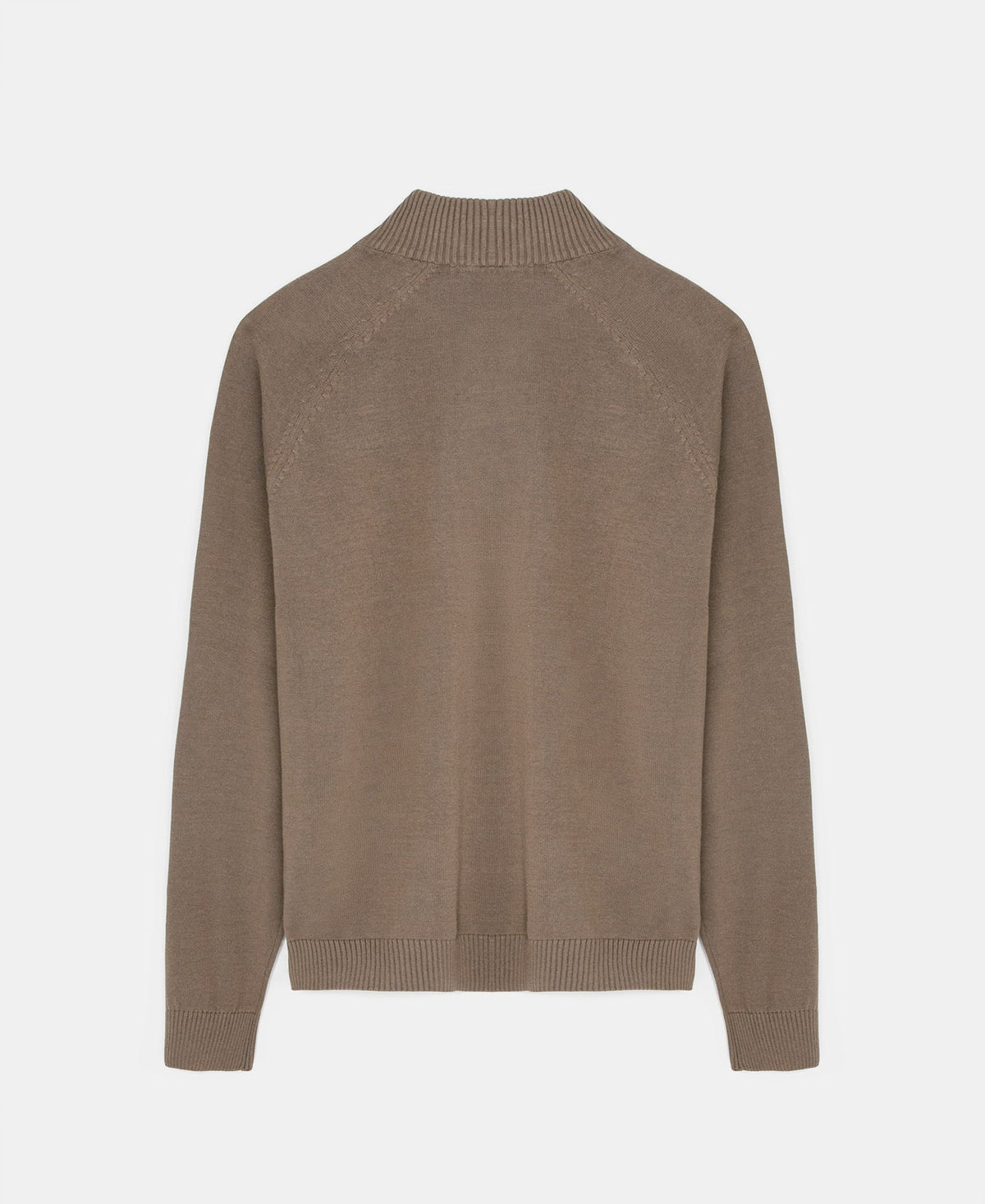 Men Jersey | Taupe Perkins Neck Sweater by Spanish designer Adolfo Dominguez