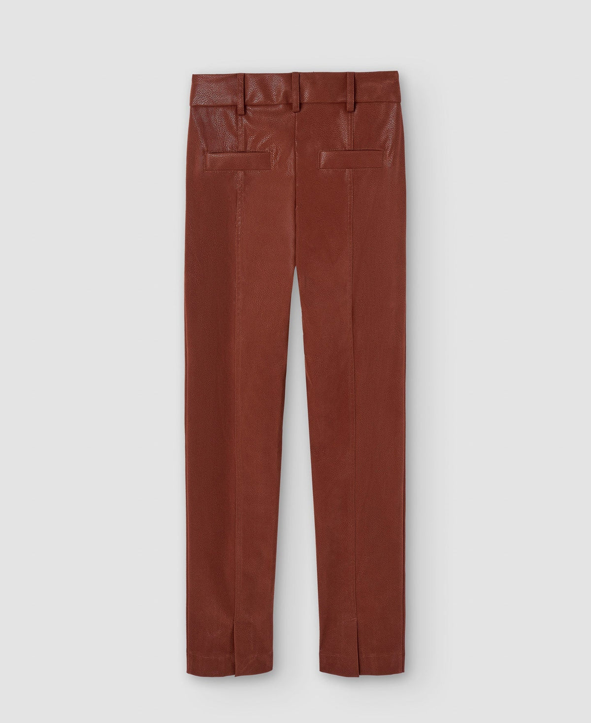 Women Trousers | Terracotta Vegan Suede High Rise Trousers by Spanish designer Adolfo Dominguez