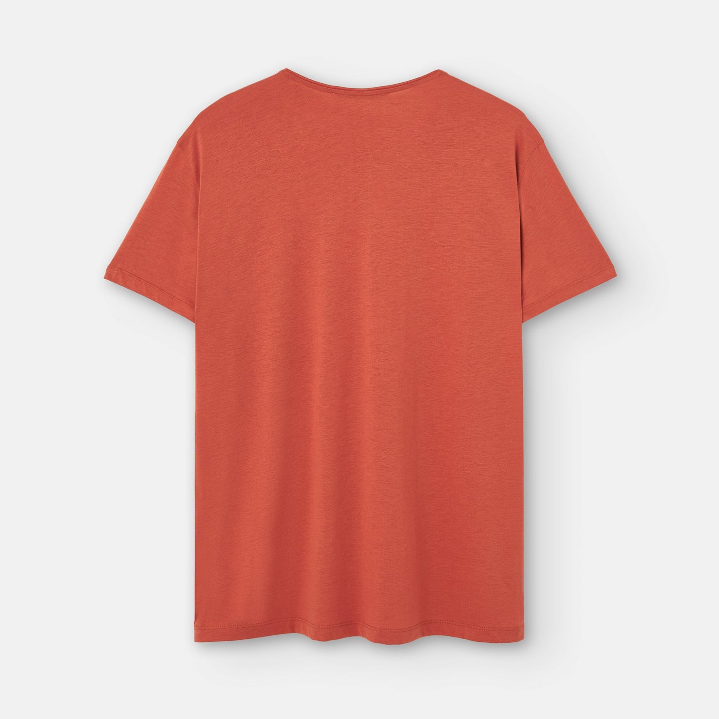 Men T-Shirt (Short Sleeve) | Tile Red Lyocell Crew Neck T-Shirt by Spanish designer Adolfo Dominguez