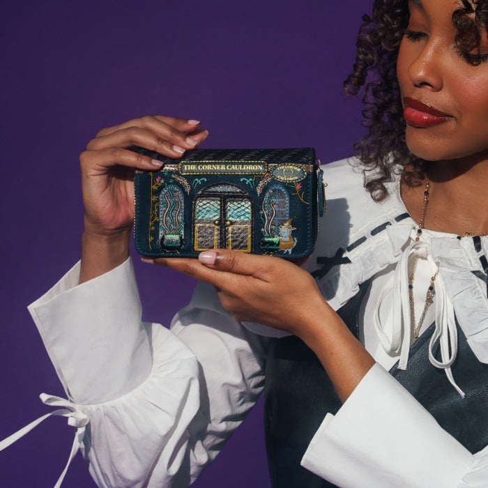 Vendula London The Corner Cauldron Medium Ziparound Wallet – model shot