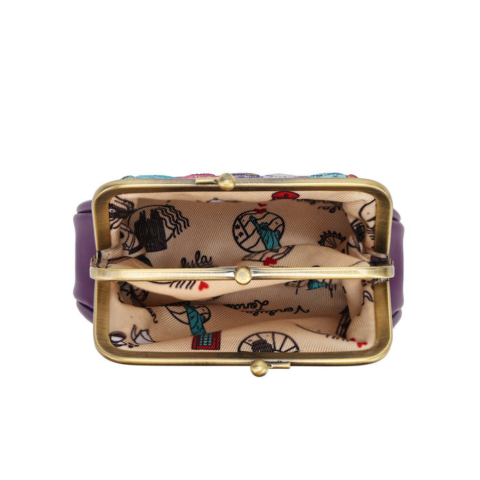Vendula London Travelling Library Bookshop Clipper Coin Purse – front