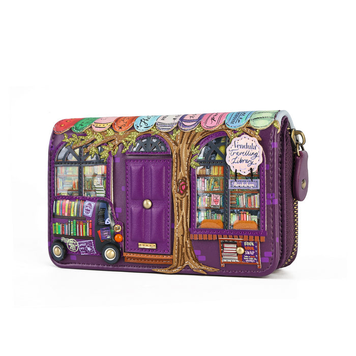 Vendula London Travelling Library Bookshop Medium Ziparound Wallet – view 4