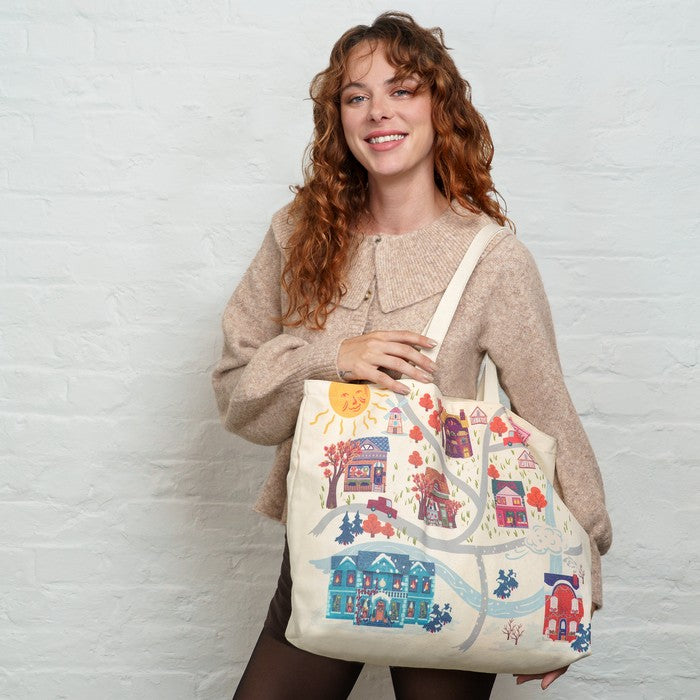 Vendula London Vendula Village Canvas Tote Bag – model shot