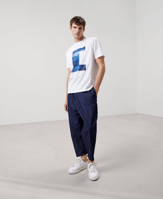 Men T-Shirt (Short Sleeve) | White Cotton T-Shirt by Spanish designer Adolfo Dominguez