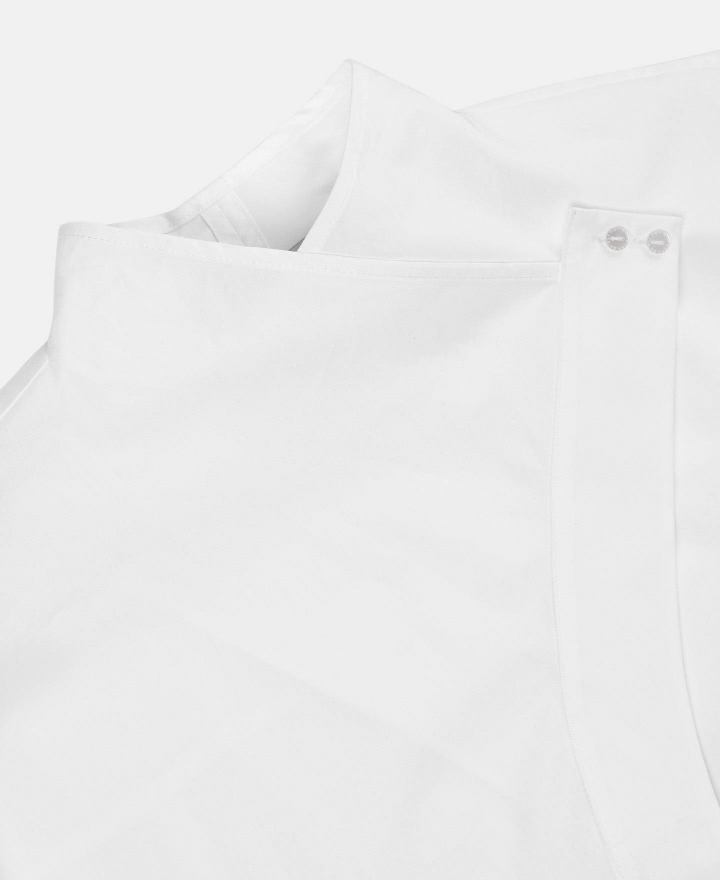 Women Shirt | White Crossover Flap Cotton Shirt by Spanish designer Adolfo Dominguez