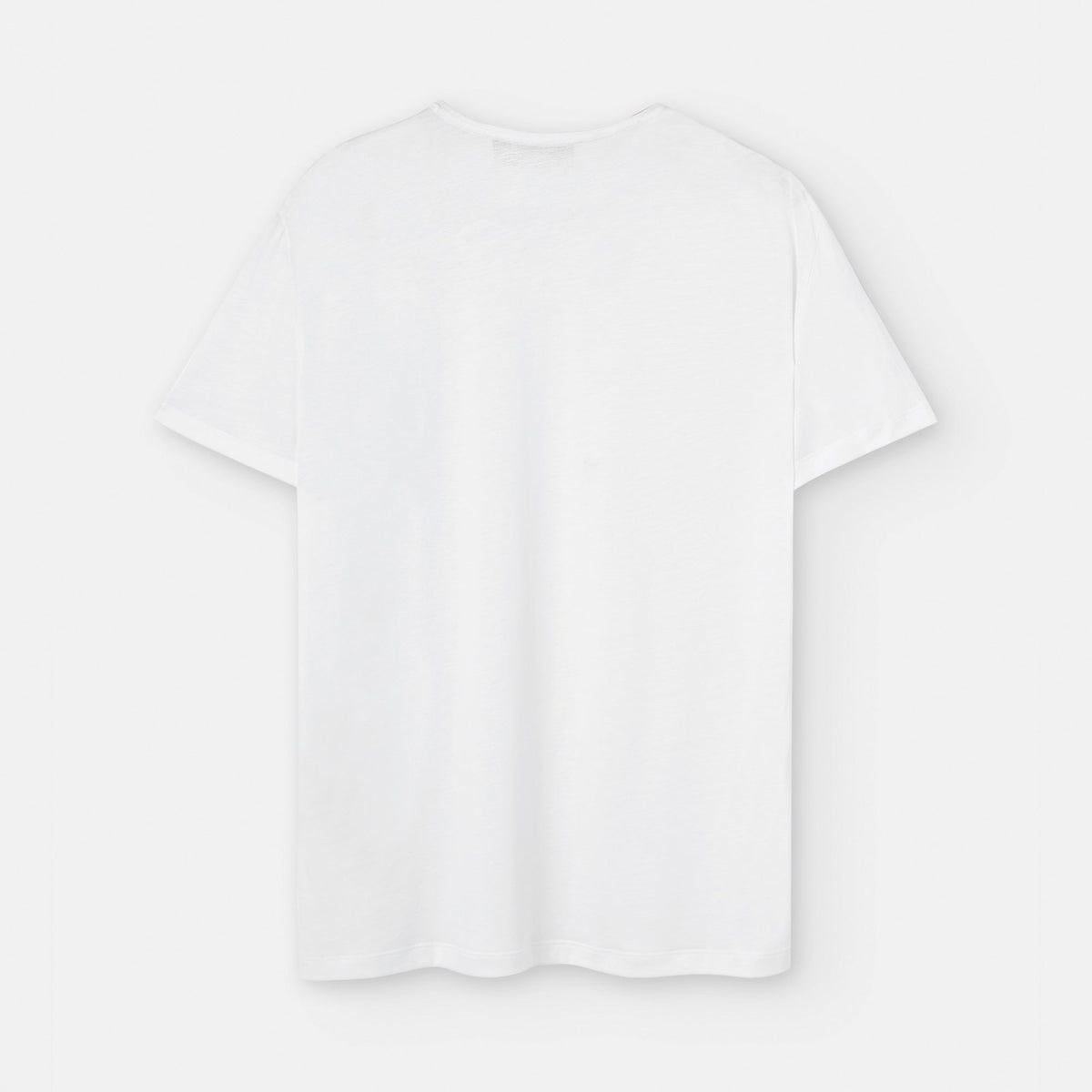 Men T-Shirt (Short Sleeve) | White Lyocell Crew Neck T-Shirt by Spanish designer Adolfo Dominguez