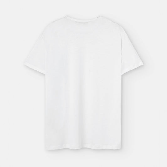 Men T-Shirt (Short Sleeve) | White Lyocell Crew Neck T-Shirt by Spanish designer Adolfo Dominguez