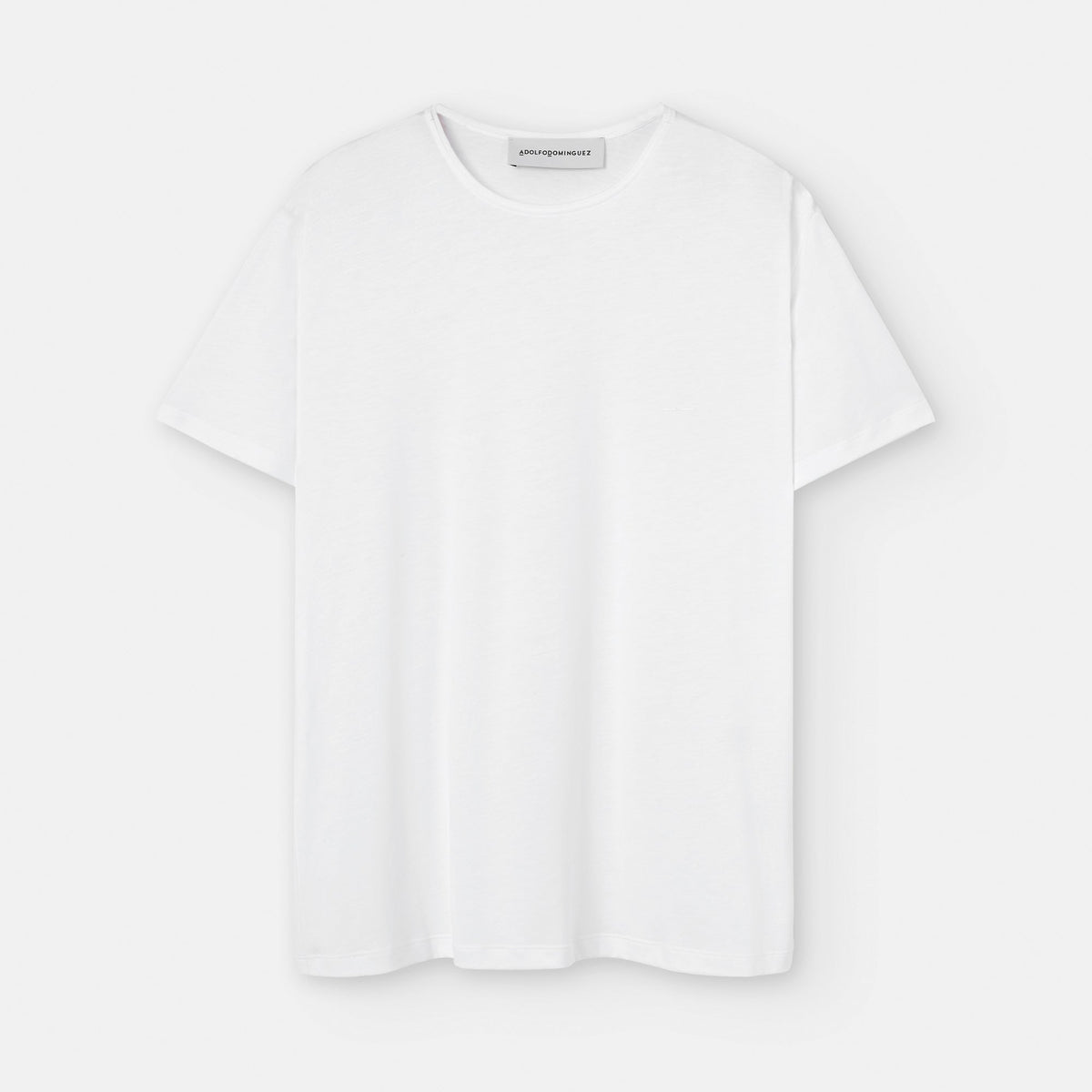 Men T-Shirt (Short Sleeve) | White Lyocell Crew Neck T-Shirt by Spanish designer Adolfo Dominguez