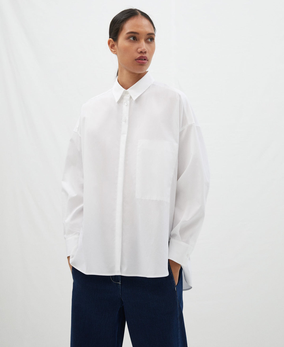 Women Shirt | White Oversize Cotton Shirt by Spanish designer Adolfo Dominguez