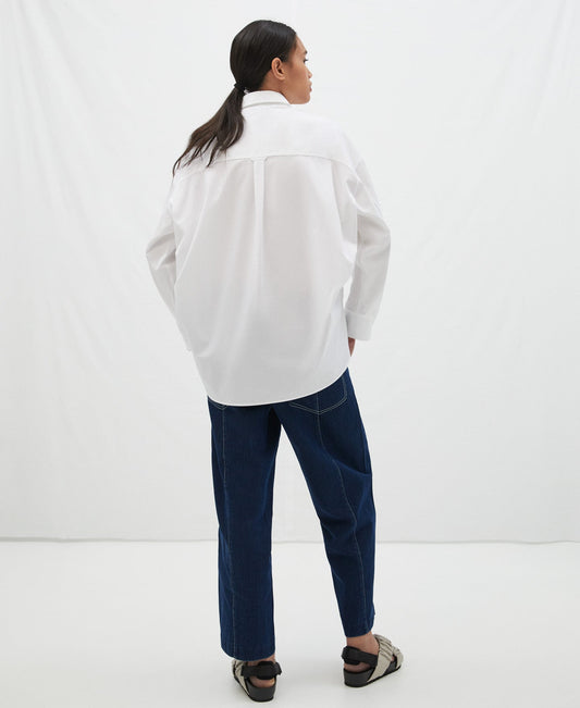 Women Shirt | White Oversize Cotton Shirt by Spanish designer Adolfo Dominguez