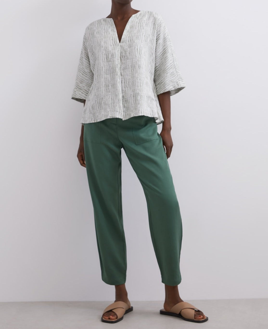 Women Shirt | White Print Linen Printed Shirt by Spanish designer Adolfo Dominguez