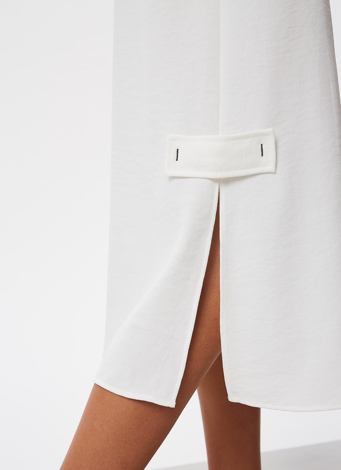 Women Dress | White Safari Jacket Style Dress With Belt by Spanish designer Adolfo Dominguez