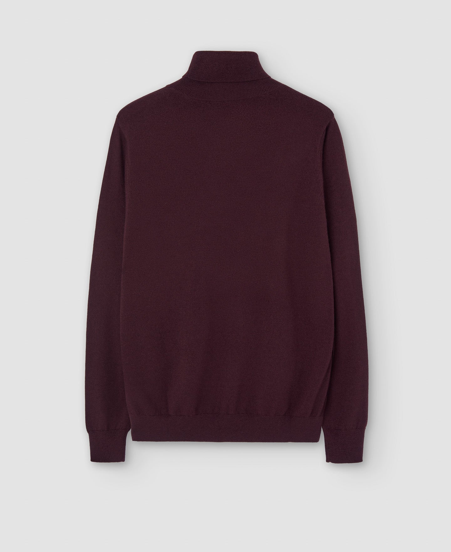 Men Jersey | Wine Merino Wool Turtleneck Sweater by Spanish designer Adolfo Dominguez