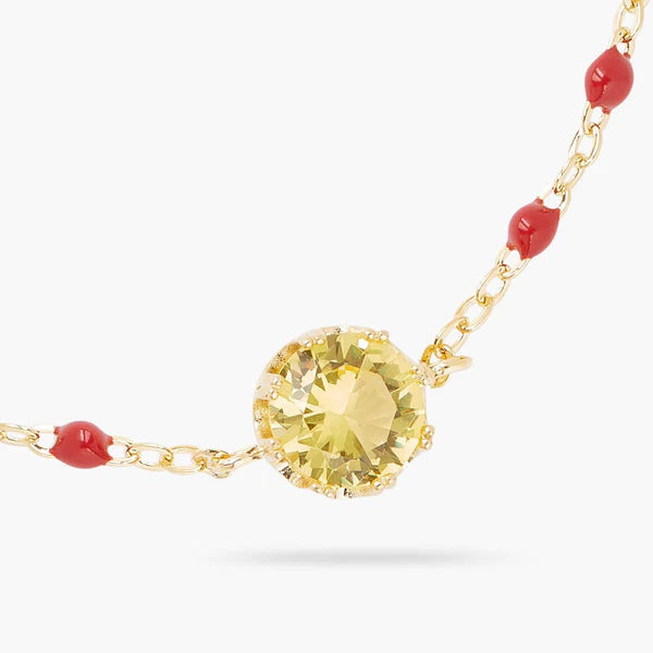 Yellow Round Stone Thin Bracelet | arcl2041