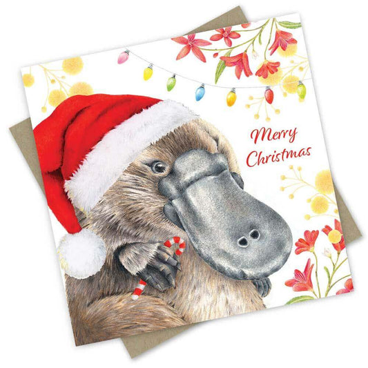 Christmas Card: Platypus Candy Cane