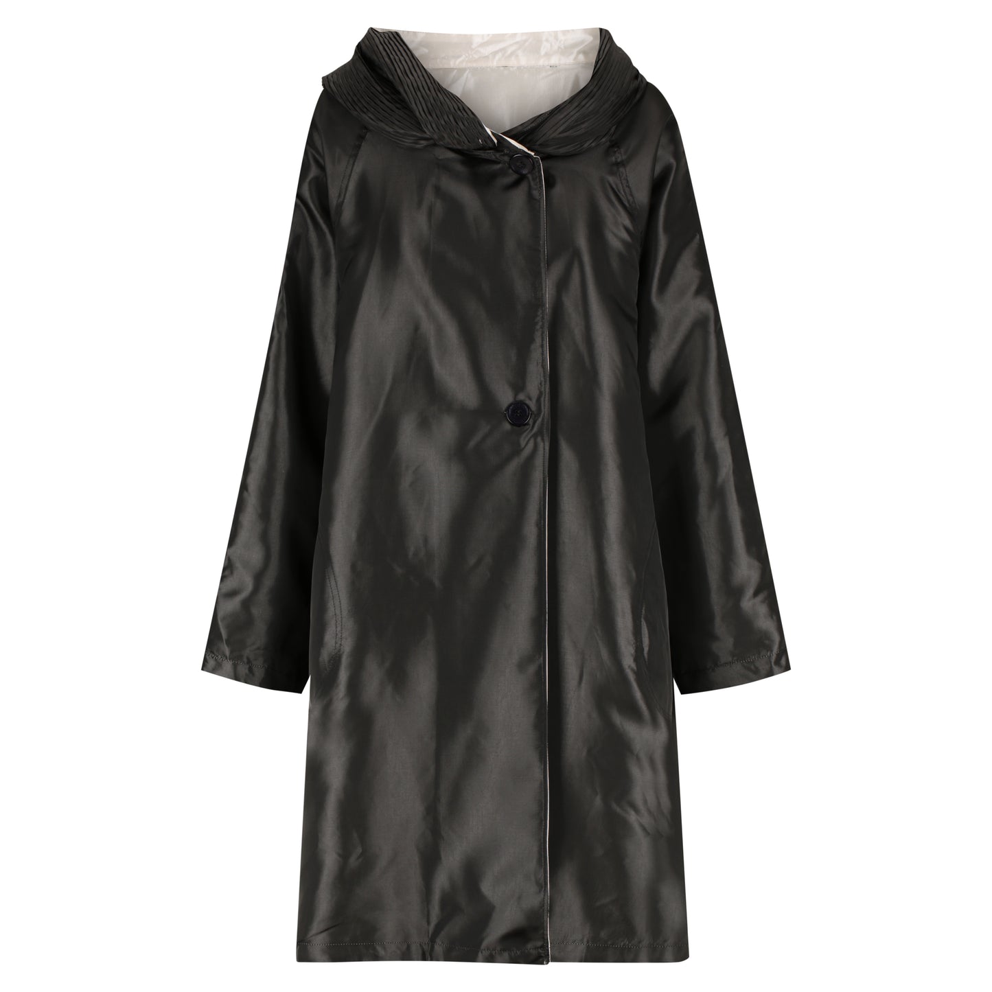 Alquema | Pleated Reversible Coat / Black And White
