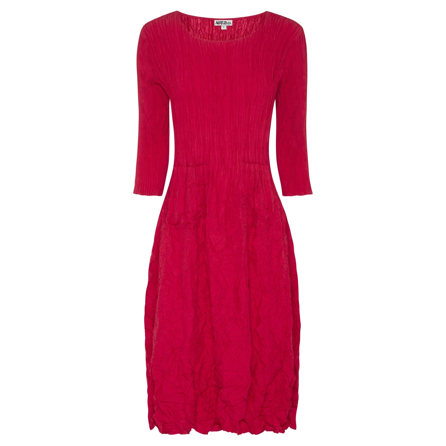 Alquema | 3/4 Sleeve Smash Pocket Dress / Raspberry