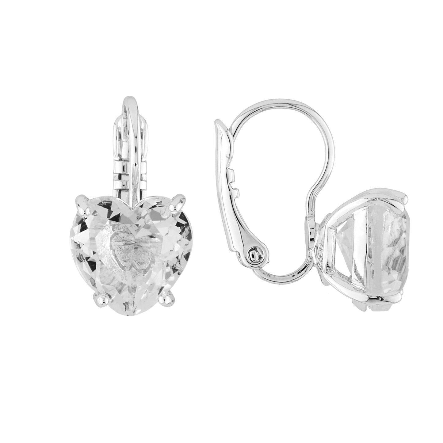 Silver Hearthstone La Diamantine Dormeuses Earrings | AILD1453