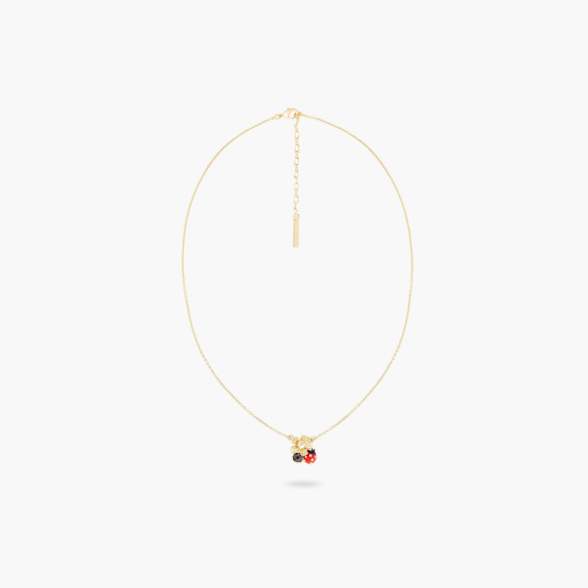 Ladybird Foraging An Anemone With Faceted Crystalpendant Necklace | ARLP3021