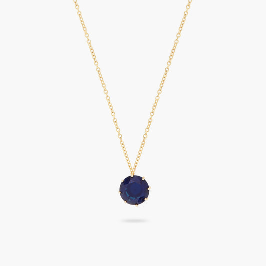 Ocean Blue Diamantine Round Stone Long Necklace | ASLD3331