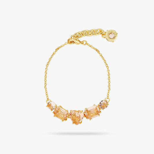 Apricot Pink Diamantine 5 Stone Fine Bracelet | ATLD2141