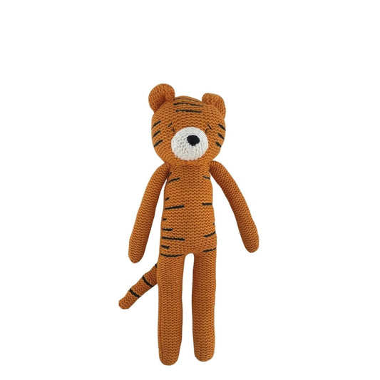Eco Knitted Animal Rattle - Tiger