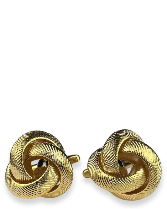 Gold Ribbed Knot Cufflink