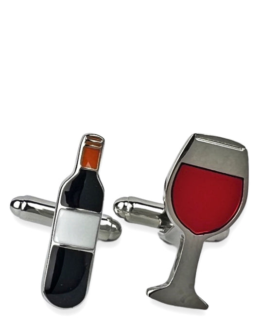 Wine Bottle Glass Wine Bottle/Glass Cufflink
