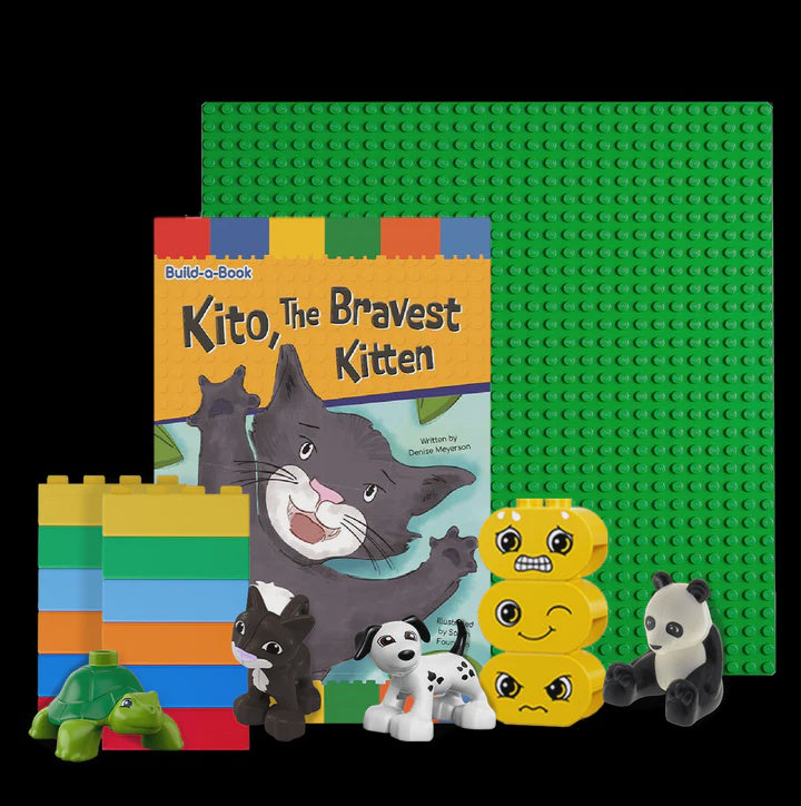 Build-A-Book Kito, The Bravest Kitten - Book And Bricks Set