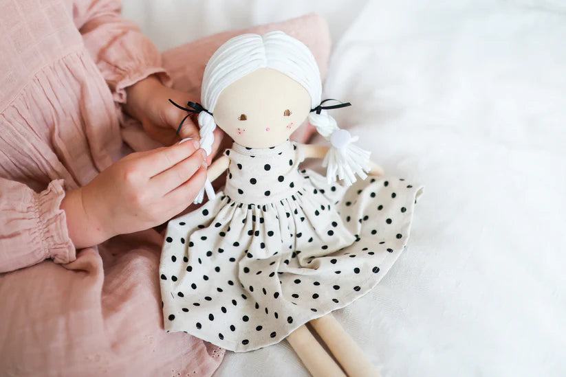 Frankie Doll 41cm Black Linen Spot