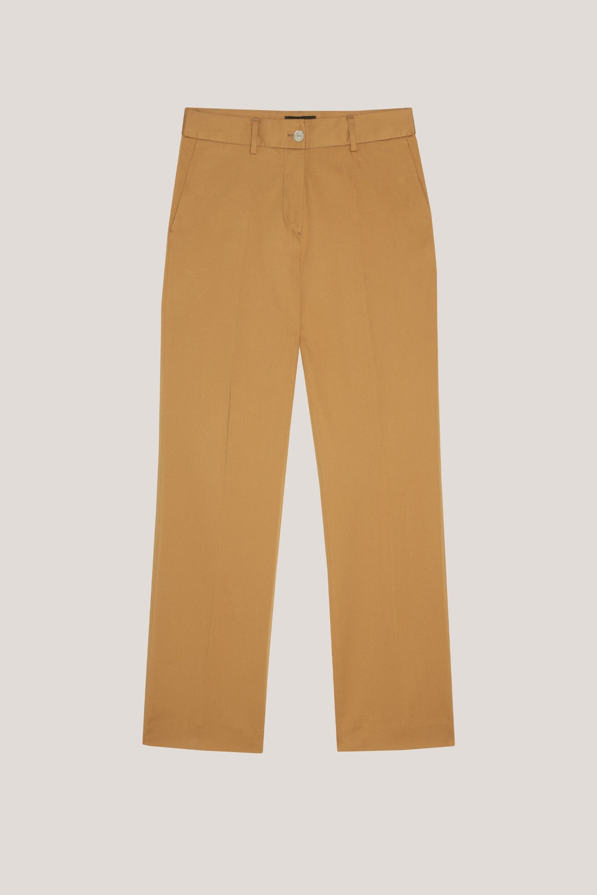 Mustard straight cotton satin pants
