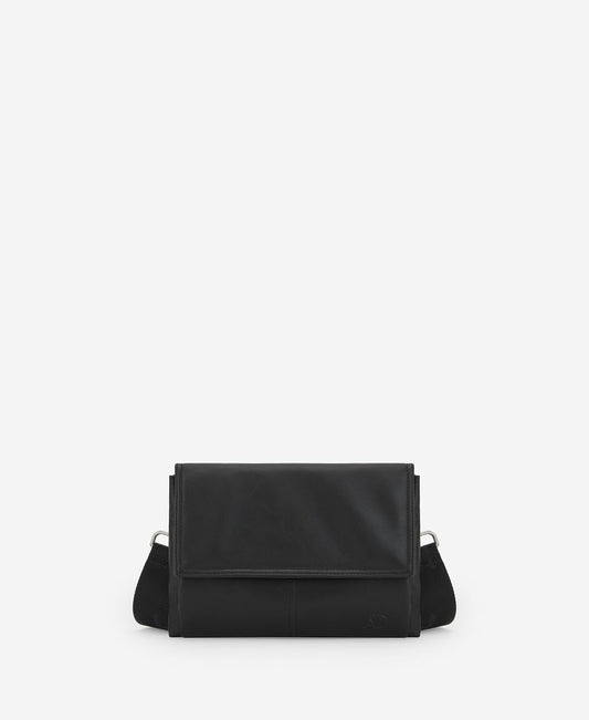 Recycled Materials Black Shoulder Bag