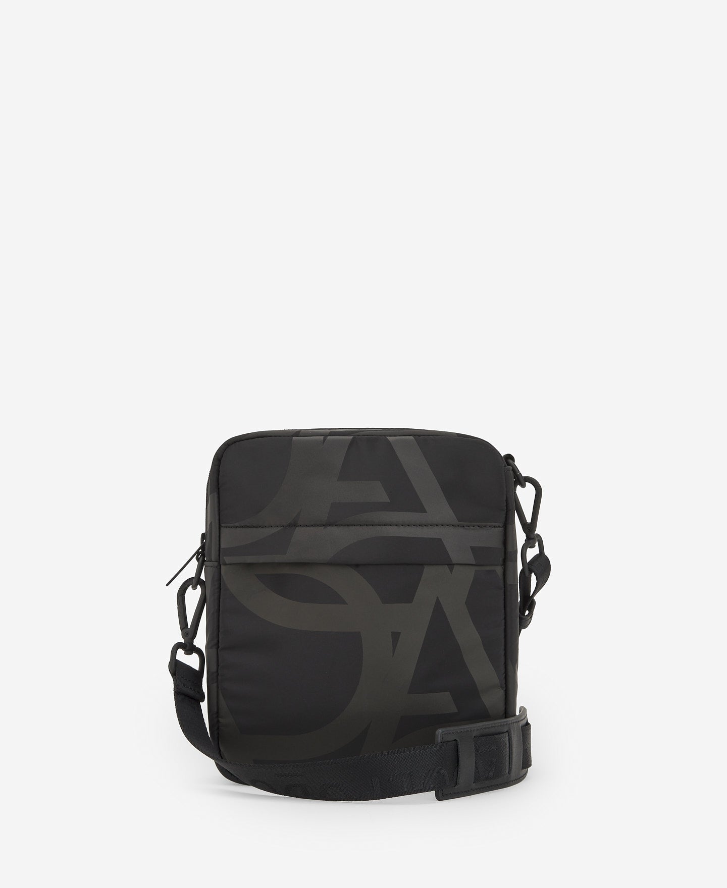 Black Monogram Print Crossbody Bag