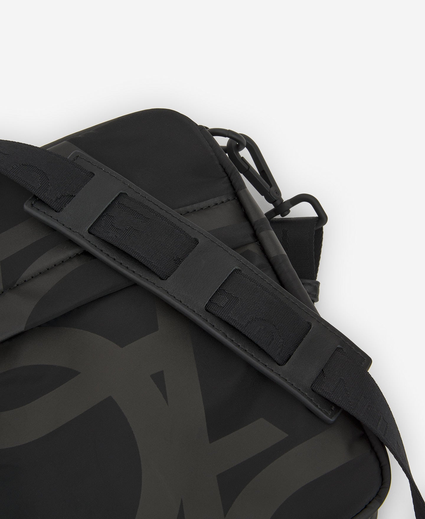 Black Monogram Print Crossbody Bag