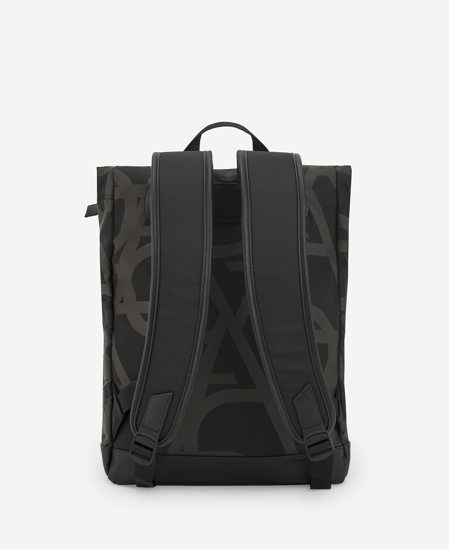 Black Monogram Print Backpack